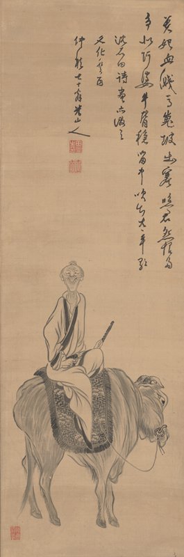 Old Woman on an Ox, Okada Beisanjin, 1813