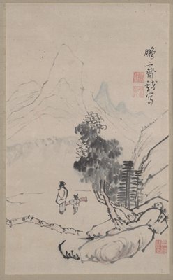 Landscape with Qin, Kameda Bōsai, late 18th–early 19th century
