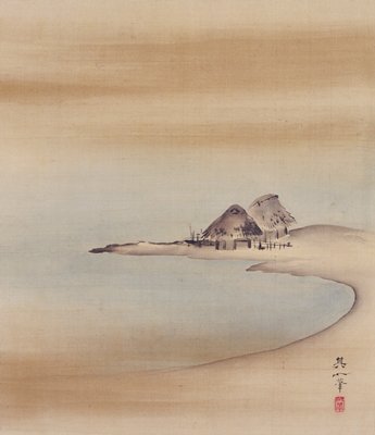 Huts [right from the triptych Three Evening Scenes], Suzuki Kiitsu, first half 19th century