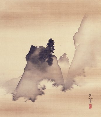 Mountains [center from the triptych Three Evening Scenes], Suzuki Kiitsu, first half 19th century