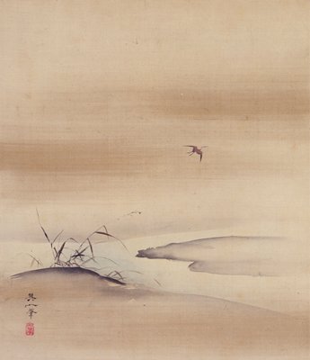 Snipes [left from the triptych Three Evening Scenes], Suzuki Kiitsu, first half 19th century