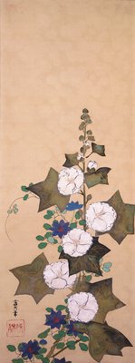 Hollyhocks, Sakai Ōho, first half 19th century