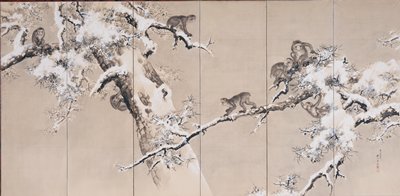Monkeys in Pine Trees, Kishi Renzan, 1853