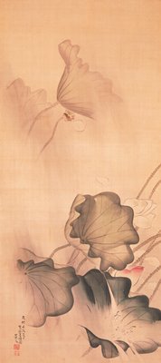 Lotus in the Rain, Matsumura Keibun, 1832