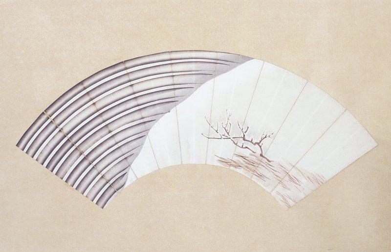 Fish Trap, Waves, Rocks [one of a pair], Suzuki Kiitsu, first half 19th century