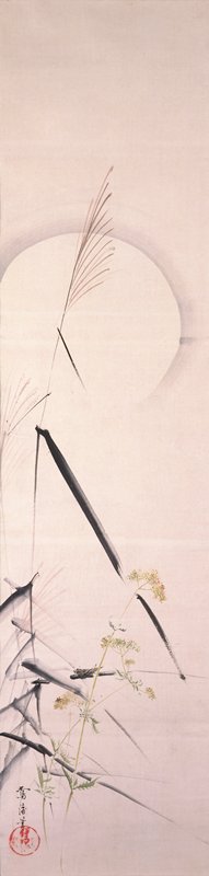 Autumn Grasses and Moon, Sakai Ōho, early 19th century