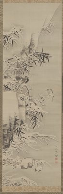 Birds in Snow, Nakabayashi Chikutō, mid 19th century