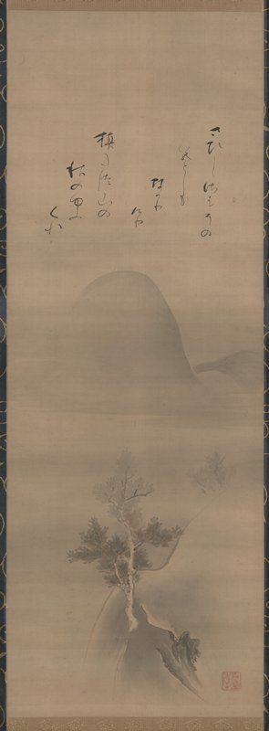 Landscape [right of a triptych of Three Scenes of Autumn Evening], Sumiyoshi Gukei, late 17th century