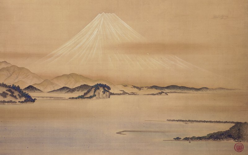 Mount Fuji and the Pines at Miho, Suzuki Kiitsu, ca. 1845-1858