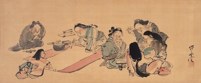 Seven Otafukus, Kawanabe Kyōsai, 1870s–1880s