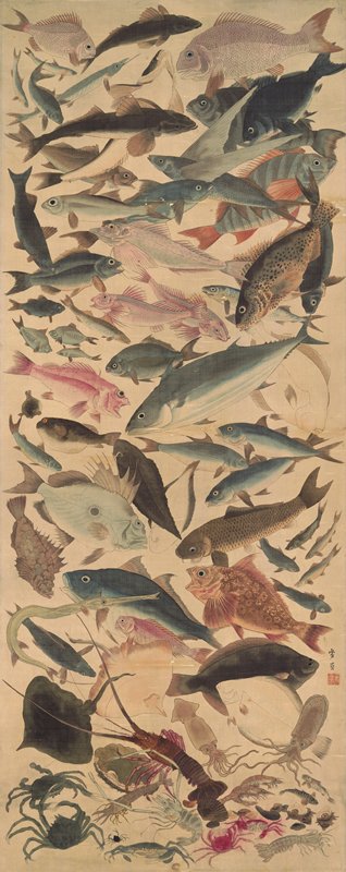 Eighty-eight Fish, Utagawa Yoshikazu, second half 19th century