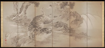 White Tigers [left of a pair], Gantai 岸岱, 1851