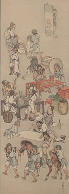 Eight Immortals Indulged in Wine, Watanabe Nangaku, early 19th century