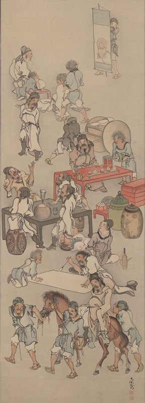 Eight Immortals Indulged in Wine, Watanabe Nangaku, early 19th century