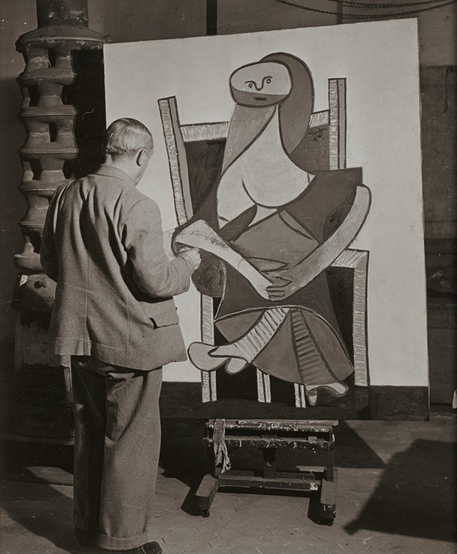 Pablo Picasso Working on a Painting, Brassaï | Mia
