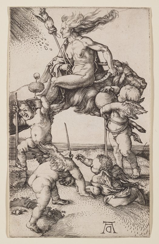 Die Hexe - Witch Riding on a Goat, Albrecht Dürer, c. 1500