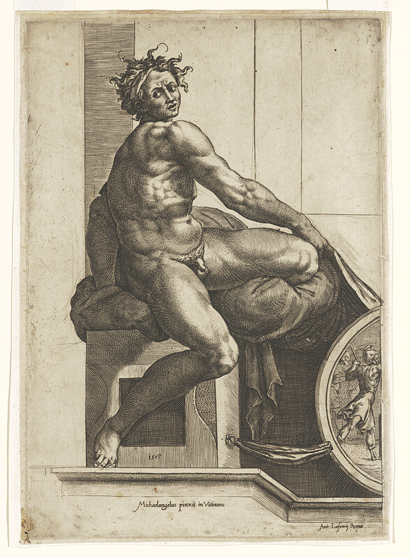 Ignudo from the Sistine Chapel, Cherubino Alberti, 1573
