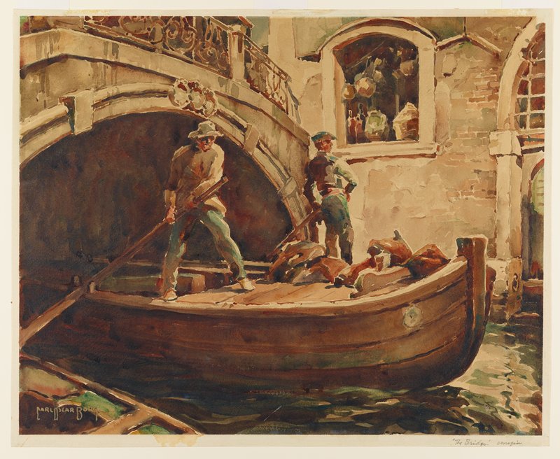 Venetian Canal, Carl Oscar Borg, 20th century