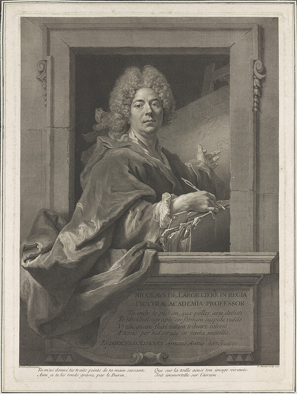 Portrait of Nicolas de Largillière, after a Self-Portrait, François Chéreau the Elder, 1715