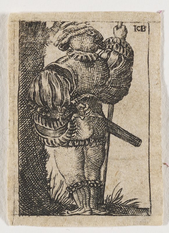 Soldier with Halberd, Seen from the Back, Jacob Binck, after 1520