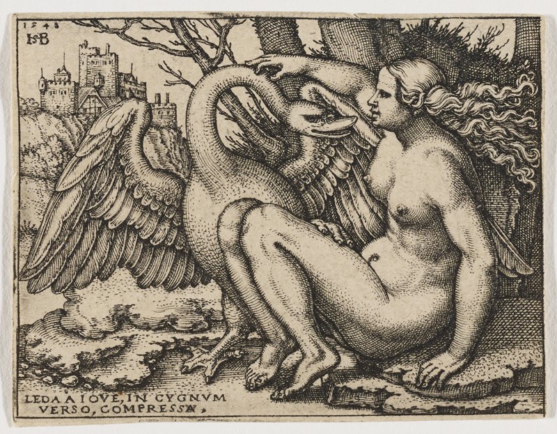 Leda and the Swan, Sebald Beham, 1548