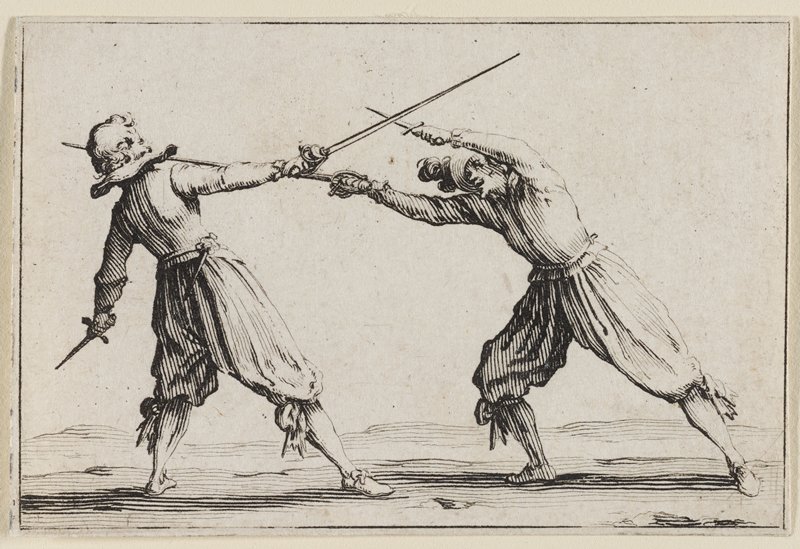 Duel with Sword and Dagger, From Les Caprices, Jacques Callot, 1617