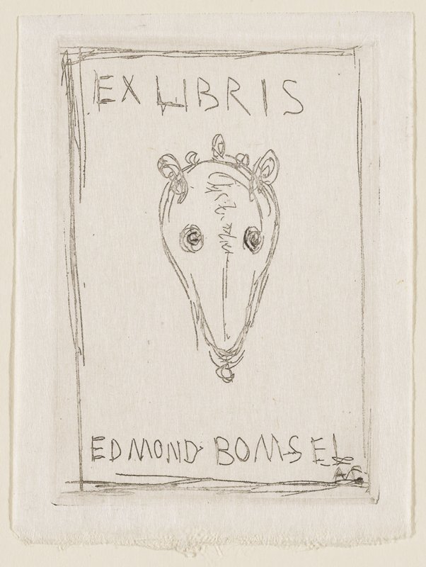 Ex Libris for Edmond Bomsel, Alberto Giacometti, 1961