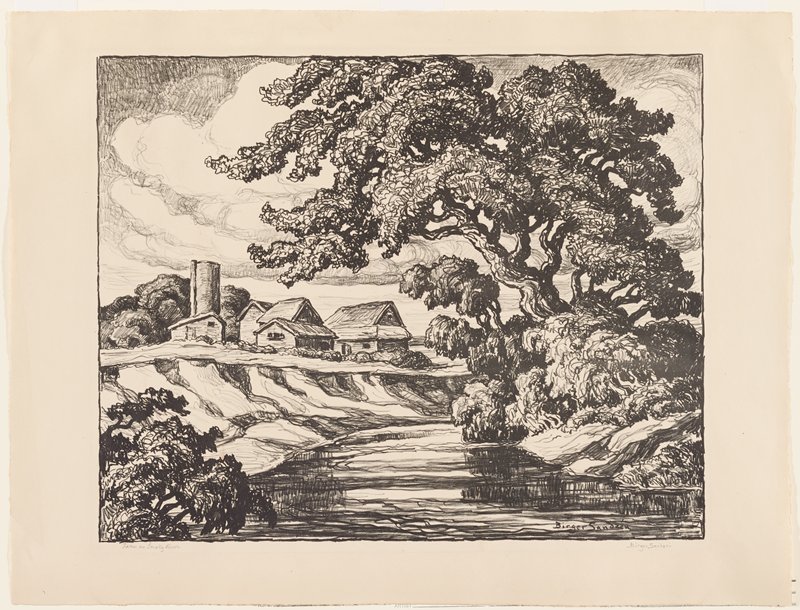 Farm on Smoky River, Birger Sandzén, 1936