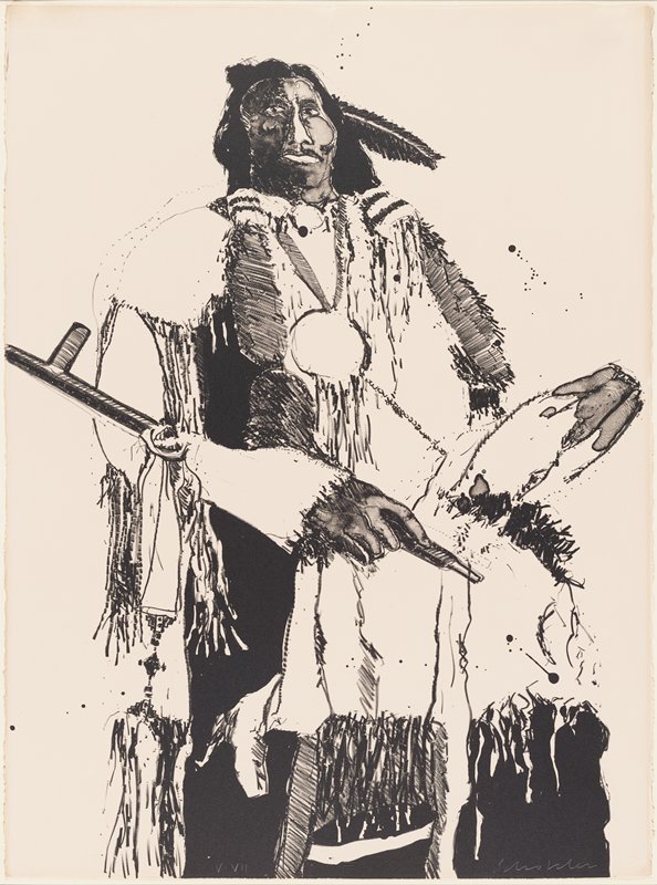 Buckskin Indian (Third State), Fritz Scholder, 1974