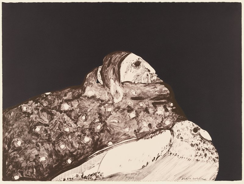 Indian with Pigeon, Fritz Scholder, 1970
