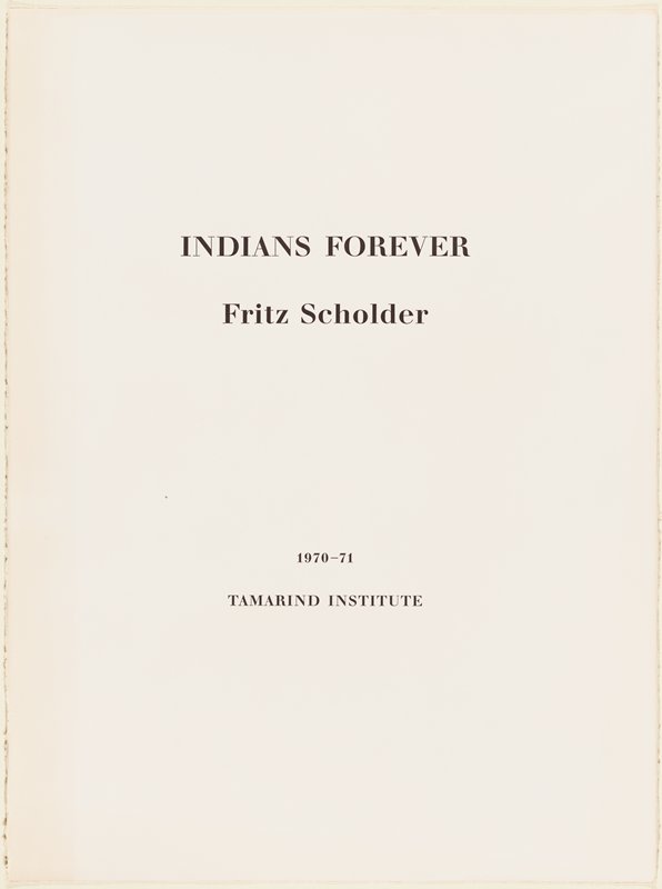 Title page from Indians Forever, Fritz Scholder, 1971