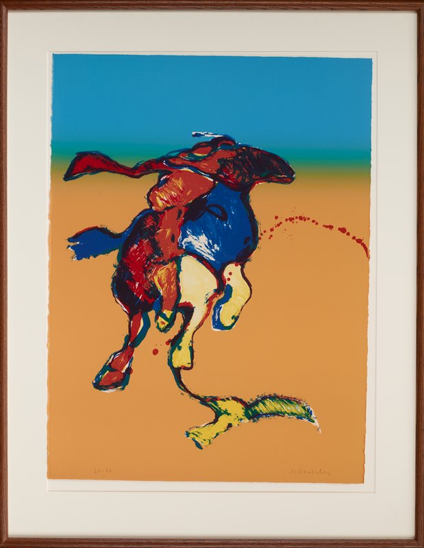 Indian on Galloping Horse After Remington #2 (Second State), Fritz Scholder, 1976