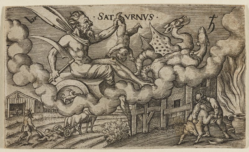 Saturn, From the Seven Planets, Plate 1, Virgil Solis | Mia
