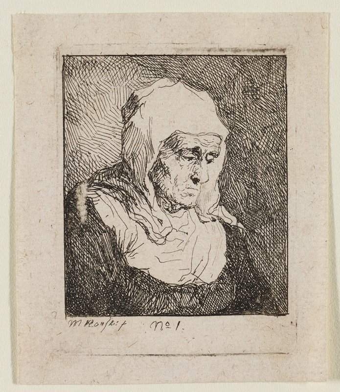 Head of an Old Woman, Michal Plonski, 1802