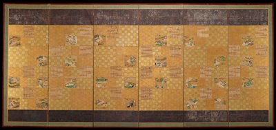 Scenes from The Tale of Genji [left of a pair], Tosa Mitsunari, 17th century