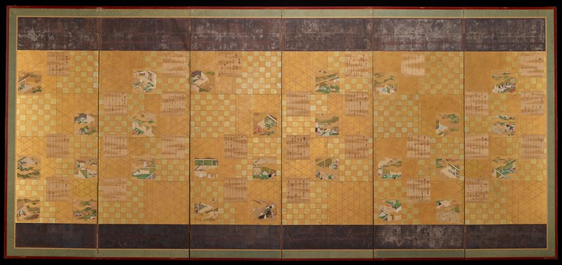 Scenes from The Tale of Genji [left of a pair], Tosa Mitsunari, 17th century