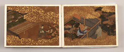 Dokumentasi “Album with scenes from The Tale of Genji”; Album with 20 leaves, ink, color, and gold on paper. Minneapolis Institute of Art.
