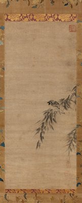 Dokumentasi “Sparrow on Bamboo in the Rain”; Hanging scroll, ink on paper. Minneapolis Institute of Art.