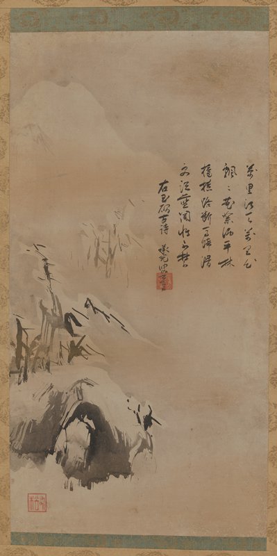 “River and Sky in Evening Snow, ” from the Eight Views of the Xiao and Xiang Rivers, Kaihō Yūshō, c. 1602–1603