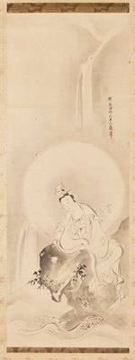 Dokumentasi “White-Robed Kannon [center of a triptych of White-Robed Kannon and Cranes]”. Minneapolis Institute of Art.