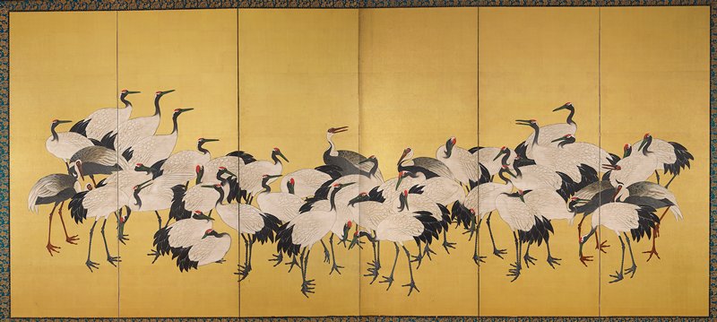 Cranes [left of a pair], 18th century