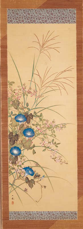Autumn Flowers [left of a pair], Oki Ichiga, mid 19th century