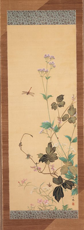 Autumn Flowers [right of a pair], Oki Ichiga, mid 19th century