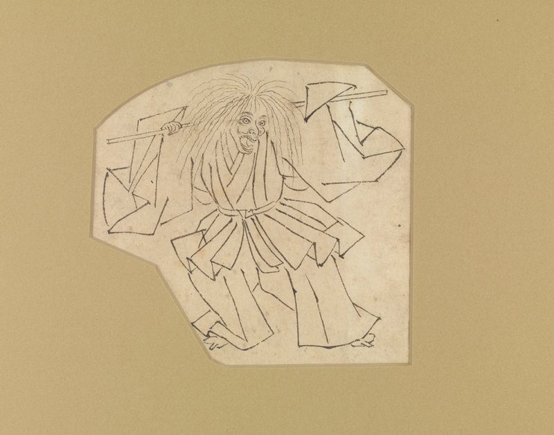 Sketch of a Noh theater scene, Attributed to Kawanabe Kyōsai, second half 19th century