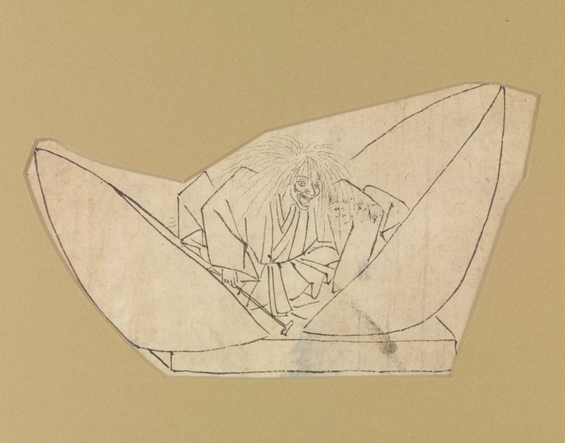 Sketch of a Noh theater scene, Attributed to Kawanabe Kyōsai, second half 19th century