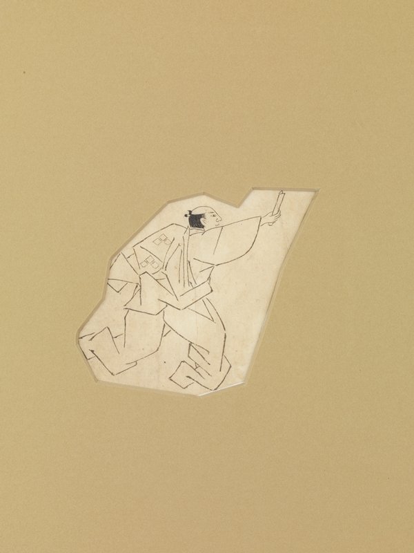 Sketch of a Noh theater scene, Attributed to Kawanabe Kyōsai, second half 19th century