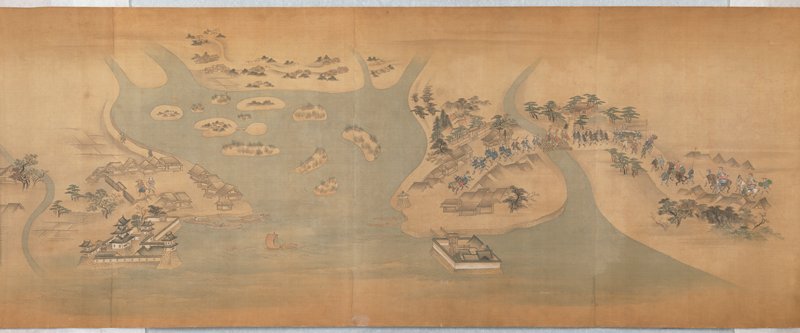 Tōkaidō Picture Scroll, Hishikawa Moronobu, 17th century