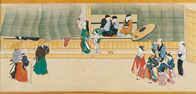 Dokumentasi “Scenes from the Pleasure Quarters”; Ink, color, and gold on paper. Minneapolis Institute of Art.