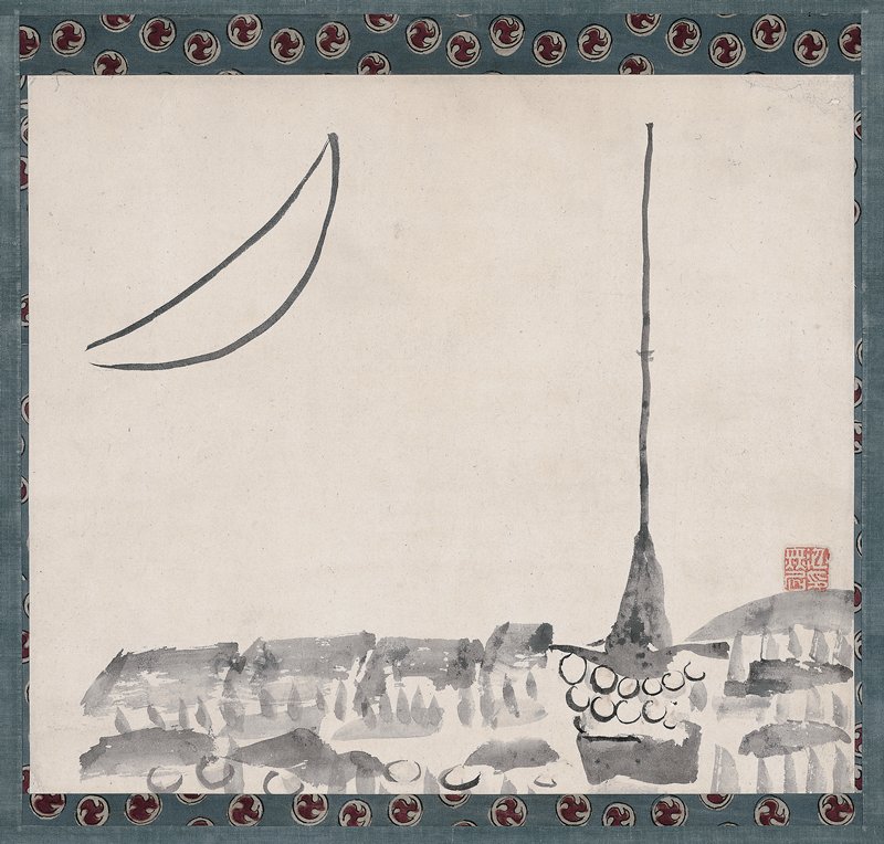 Gion Festival Float under Moon, Ike Taiga, 18th century