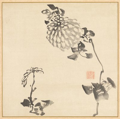 Chrysanthemums, Ike Taiga, 18th century